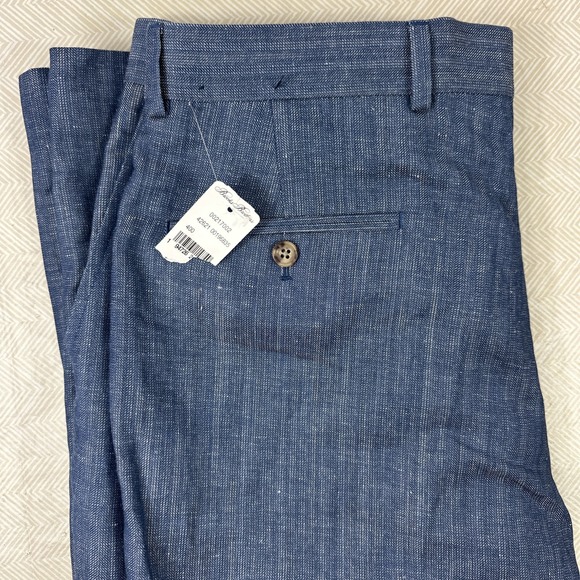 NEW Brooks Brothers Linen Wool Pants‎ Mens 36/32 Regent Fit Blue